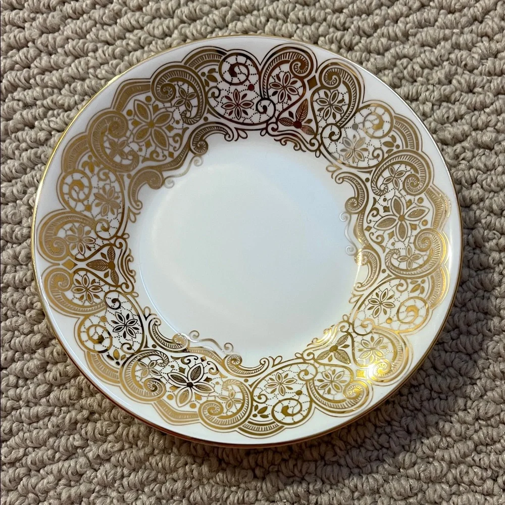 Waterford Lismore lace gold tea saucer